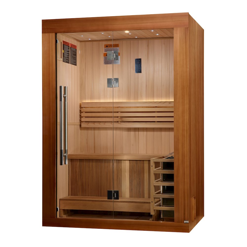 Sundsvall Edition 2 Person Traditional Sauna - Canadian Red Cedar Interior. Picture 4