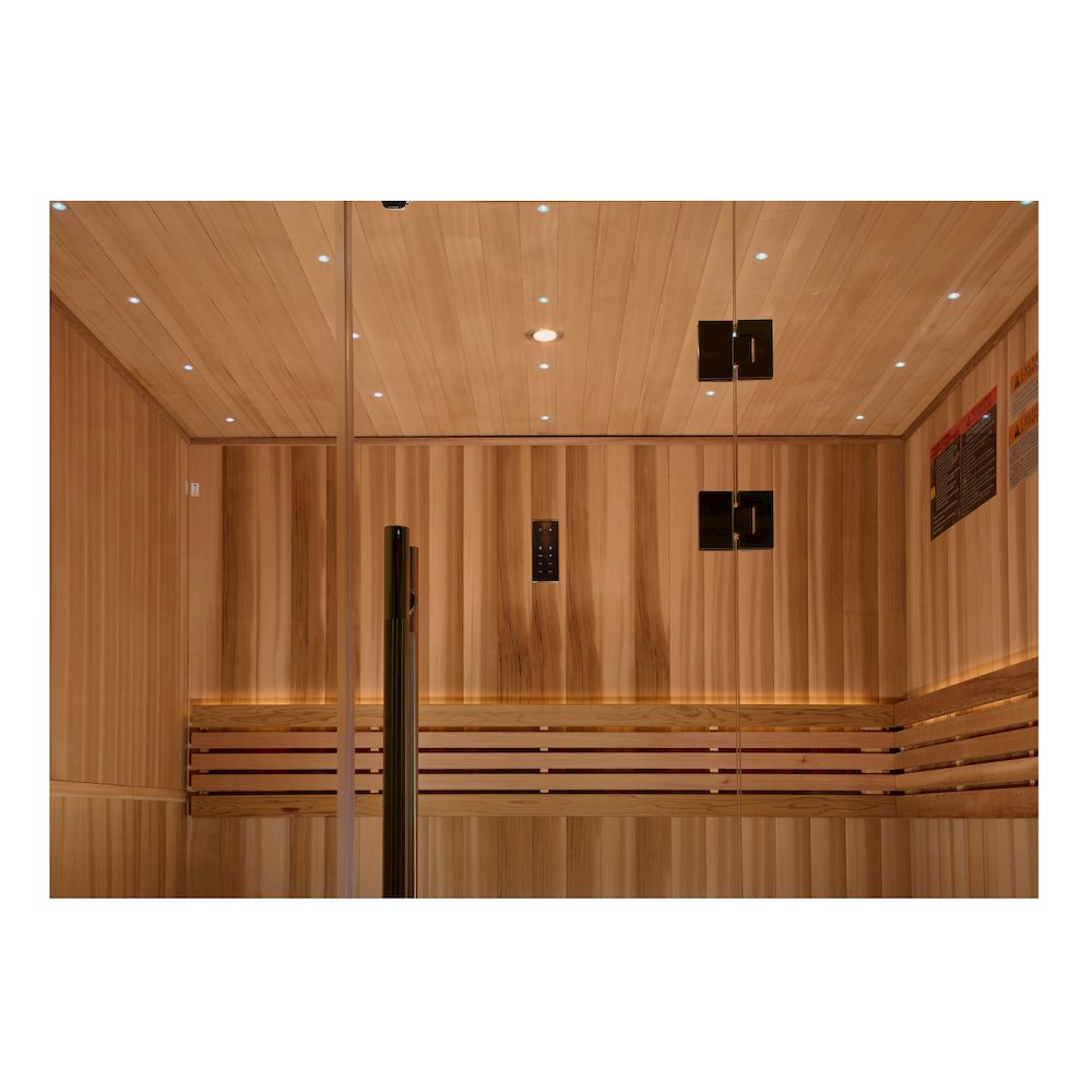 Copenhagen Edition 3 Person Traditional Sauna - Canadian Red Cedar Interior. Picture 2