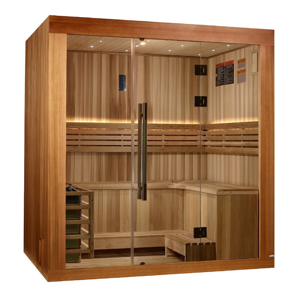 Copenhagen Edition 3 Person Traditional Sauna - Canadian Red Cedar Interior. Picture 3
