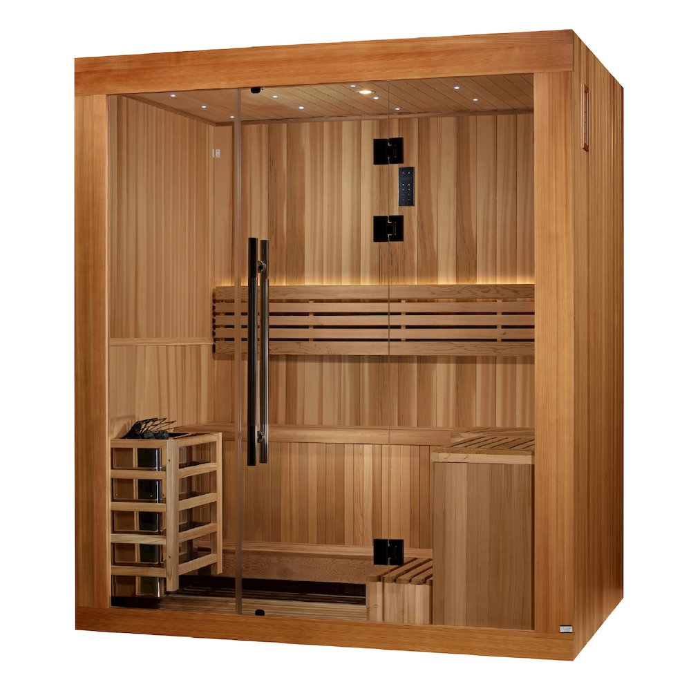 Copenhagen Edition 3 Person Traditional Sauna - Canadian Red Cedar Interior. Picture 4