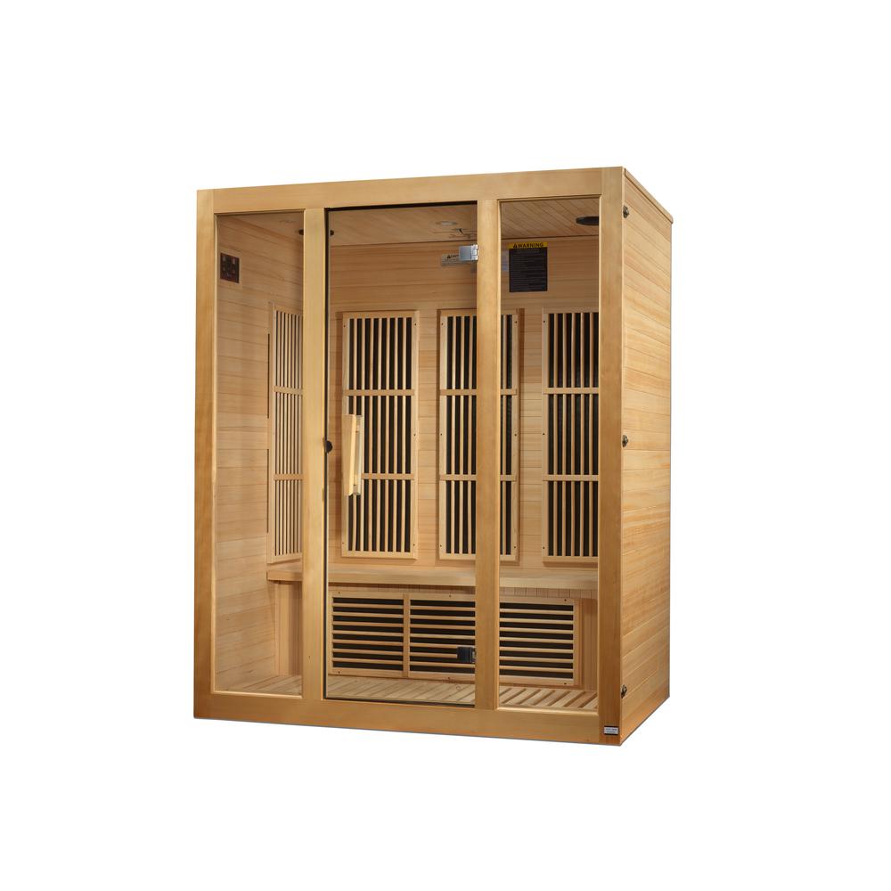Bellevue 3-Person Low EMF (Under 8MG) FAR Infrared Sauna (Canadian Hemlock). Picture 2