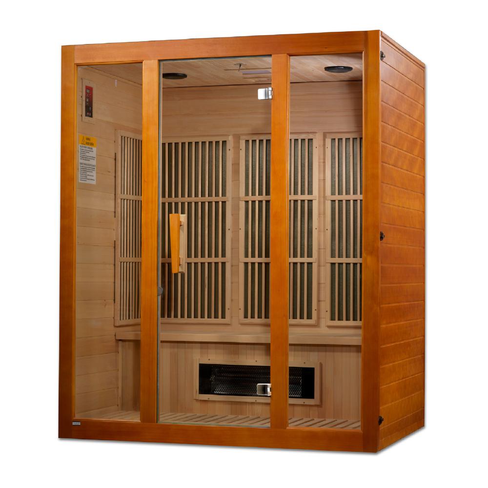 3-Person Corner Low EMF (Under 8MG) FAR Infrared Sauna (Canadian Hemlock). Picture 2