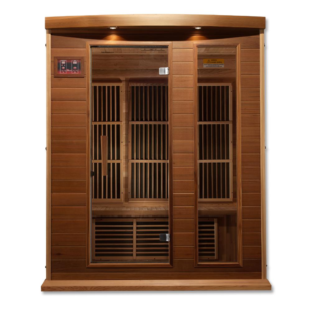 3-Person Low EMF (Under 8MG) FAR Infrared Sauna (Canadian Red Cedar). Picture 1