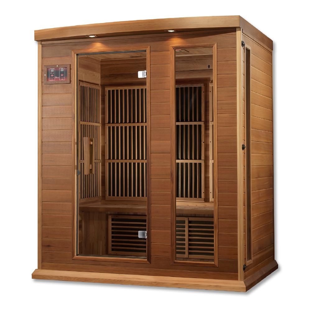 3-Person Low EMF (Under 8MG) FAR Infrared Sauna (Canadian Red Cedar). Picture 3