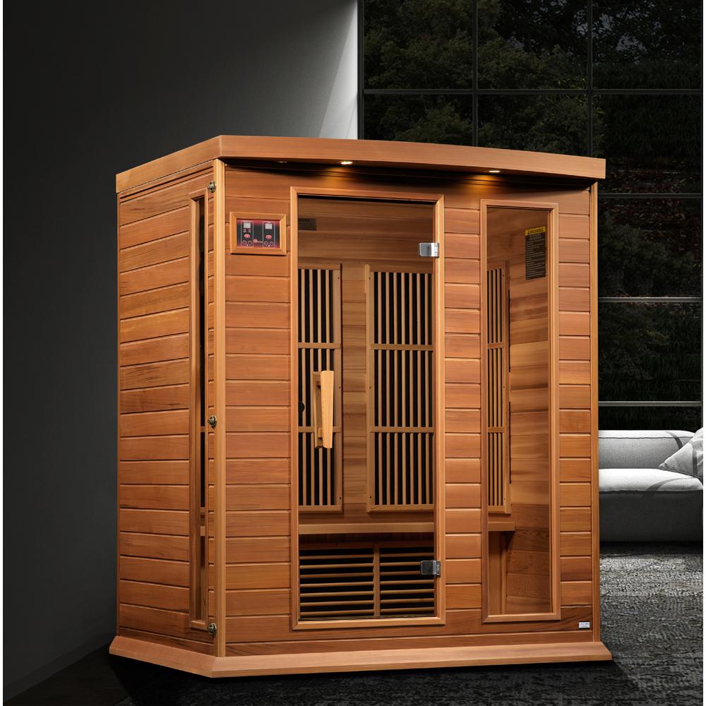 Maxxus 3 Per Near Zero EMF FAR Infrared Carbon Canadian Hemlock Sauna;. Picture 5
