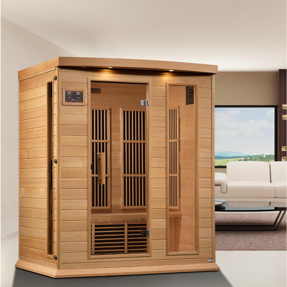 3-Person Near Zero EMF (Under 2MG) FAR Infrared Sauna (Canadian Hemlock). Picture 5