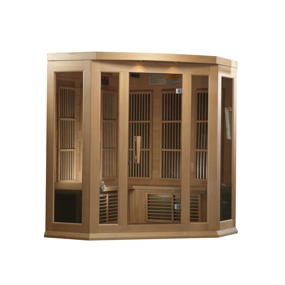 3-Person Corner Low EMF (Under 8MG) FAR Infrared Sauna (Canadian Hemlock). Picture 5