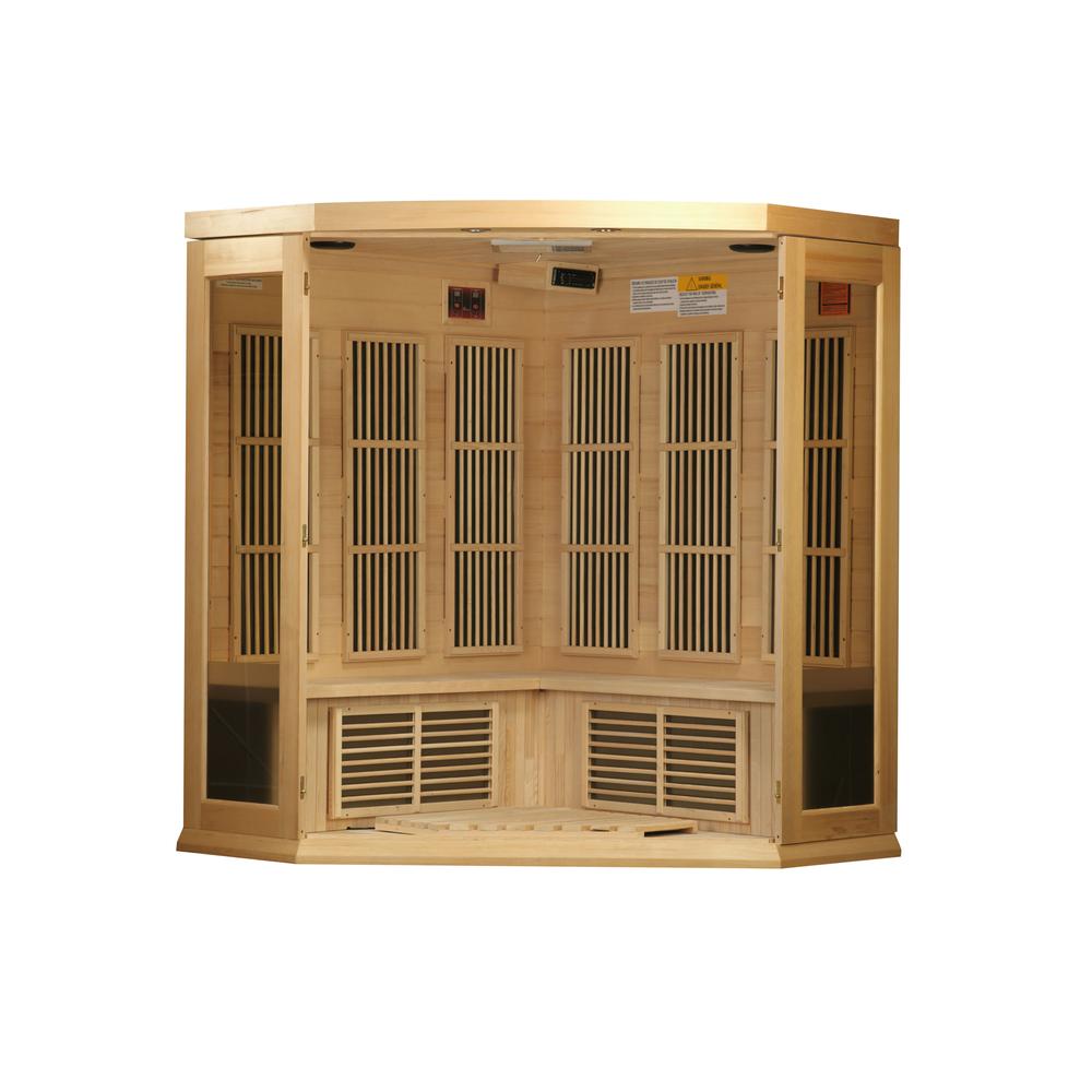 3-Person Corner Low EMF (Under 8MG) FAR Infrared Sauna (Canadian Hemlock). Picture 8
