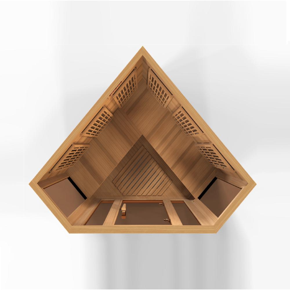 3-Person Corner Low EMF (Under 8MG) FAR Infrared Sauna (Canadian Red Cedar). Picture 4