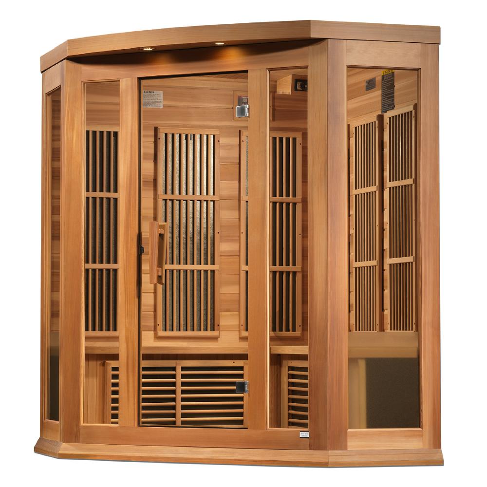 Maxxus 3 Per Corner Near Zero EMF FAR Infrared Carbon Canadian Hemlock Sauna;. Picture 2