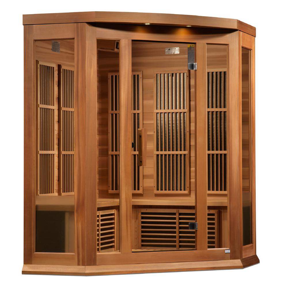 Maxxus 3 Per Corner Near Zero EMF FAR Infrared Carbon Canadian Hemlock Sauna;. Picture 3