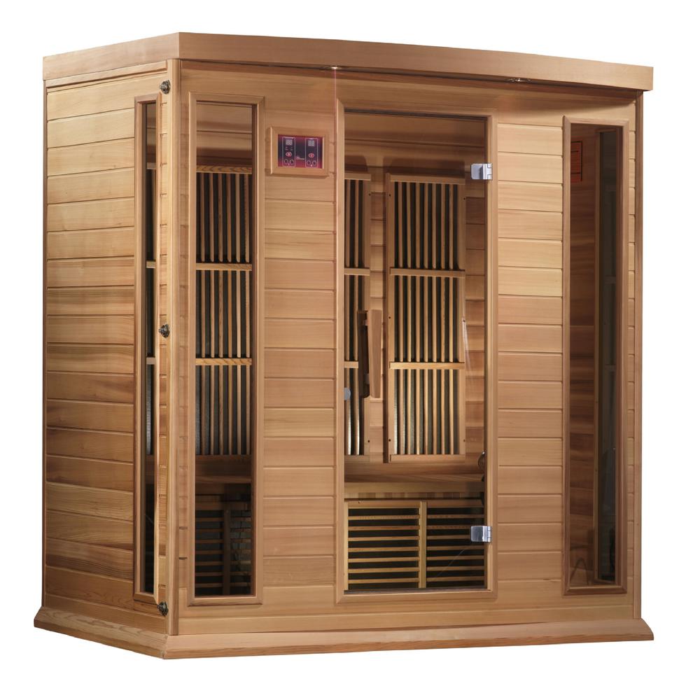 4-Person Low EMF (Under 8MG) FAR Infrared Sauna (Canadian Red Cedar). Picture 3