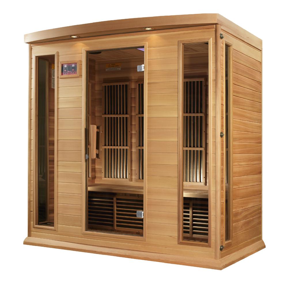 4-Person Low EMF (Under 8MG) FAR Infrared Sauna (Canadian Red Cedar). Picture 4