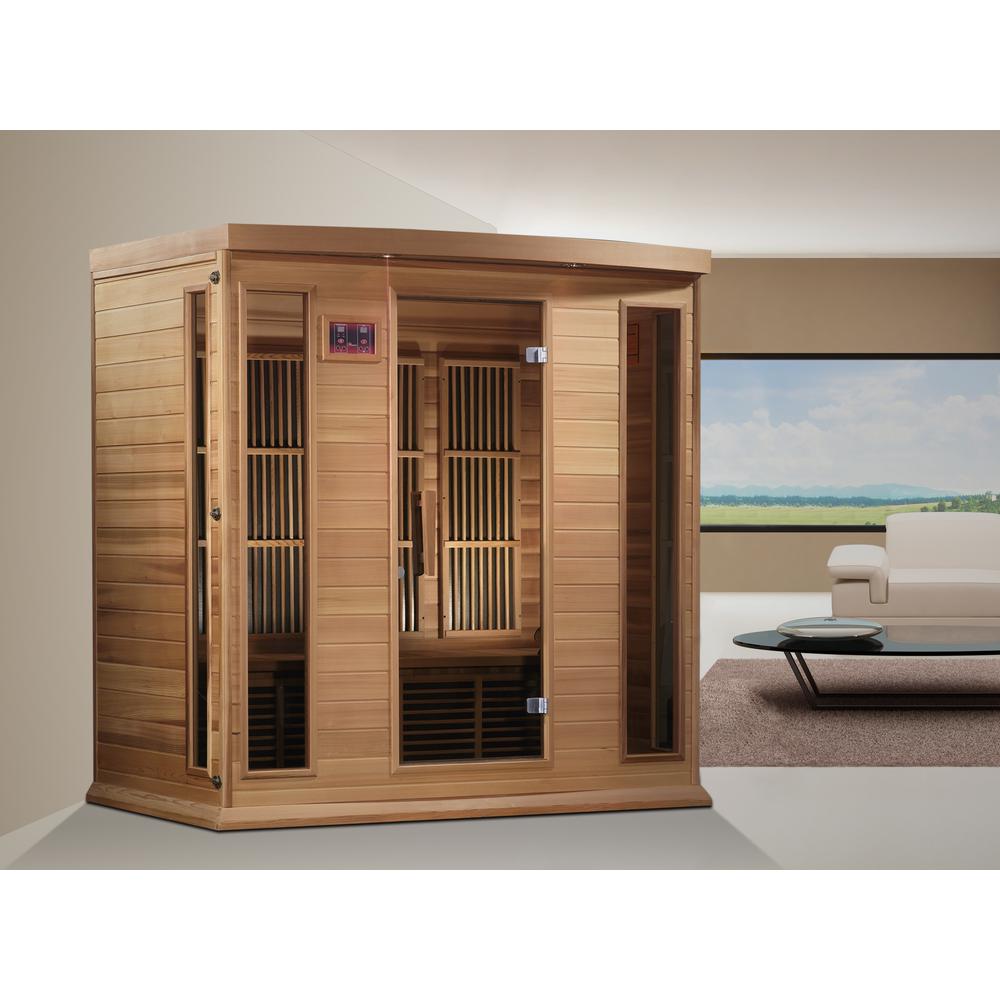4-Person Low EMF (Under 8MG) FAR Infrared Sauna (Canadian Red Cedar). Picture 5