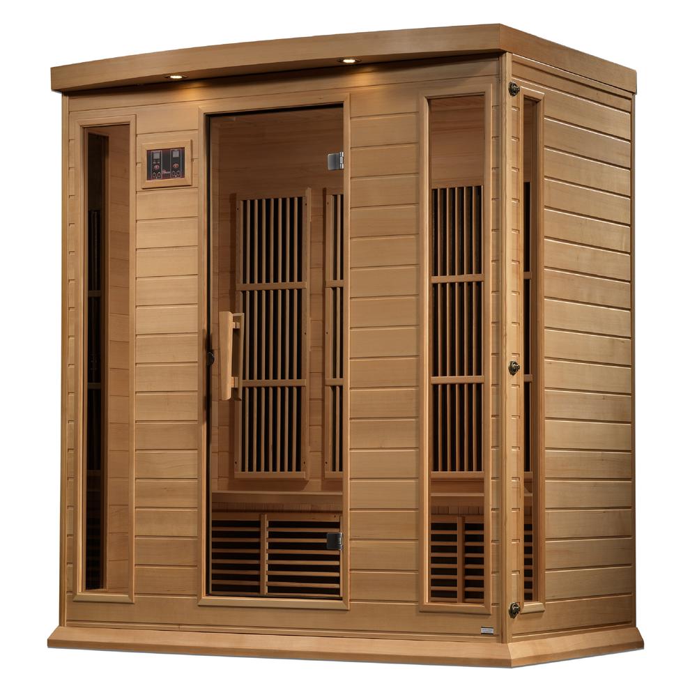 4-Person Corner Near Zero EMF (Under 2MG) FAR Infrared Sauna (Canadian Hemlock). Picture 1