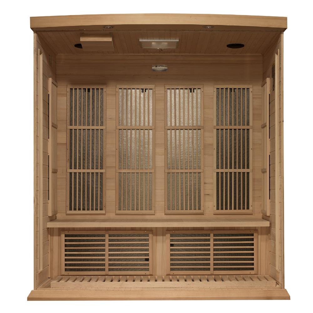 4-Person Corner Near Zero EMF (Under 2MG) FAR Infrared Sauna (Canadian Hemlock). Picture 2