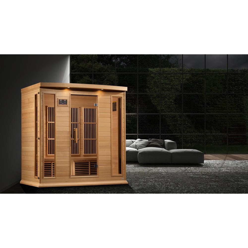 4-Person Corner Near Zero EMF (Under 2MG) FAR Infrared Sauna (Canadian Hemlock). Picture 4