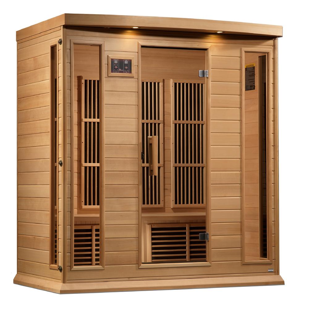 4-Person Corner Near Zero EMF (Under 2MG) FAR Infrared Sauna (Canadian Hemlock). Picture 5