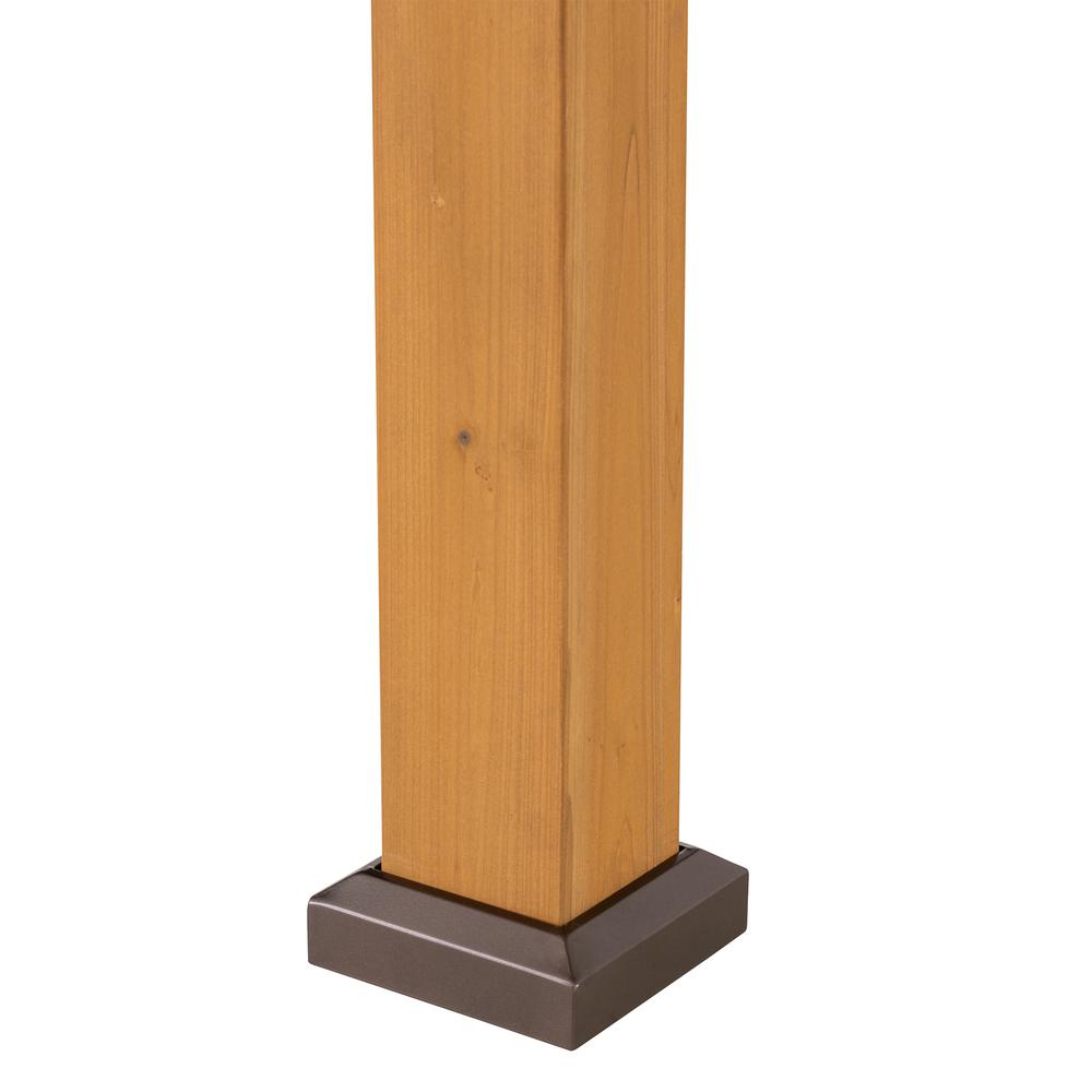 Gazebo with Brown Steel and Polycarbonate Hip Roof Hard Top. Picture 5