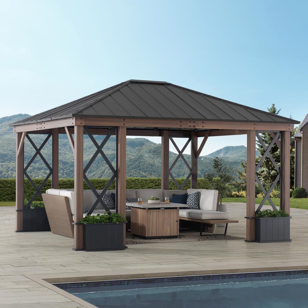 Sunjoy 13 x 15 ft Hardtop Gazebo. Picture 8