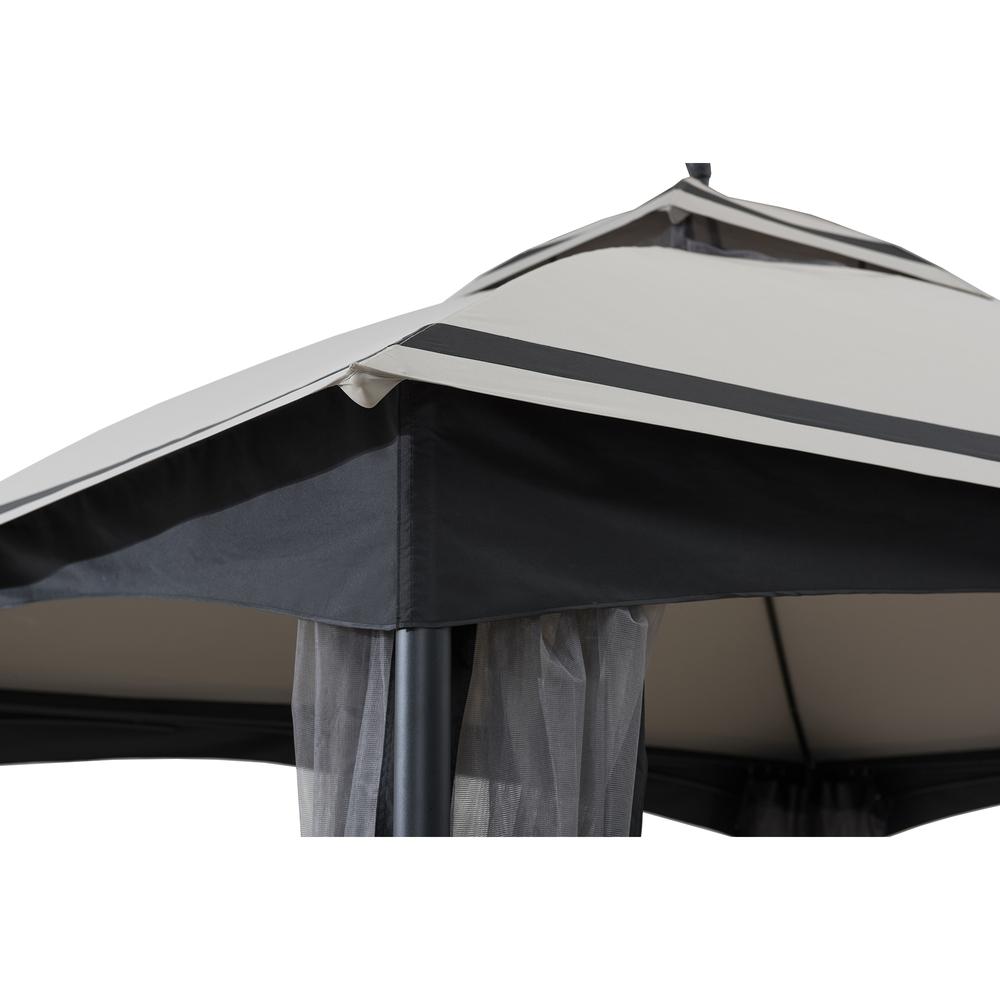 Sunjoy Outdoor Patio 11 x 13 ft Black Steel Frame 2 Tier Soft Top Gazebo. Picture 4