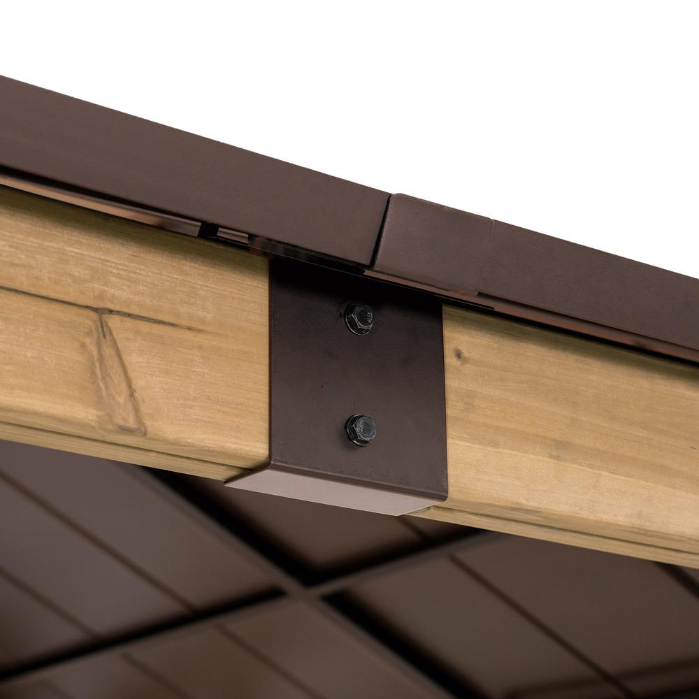 Sunjoy Patio 13 x 15ft Cedar Framed Gazebo with Brown Steel Hardtop. Picture 4