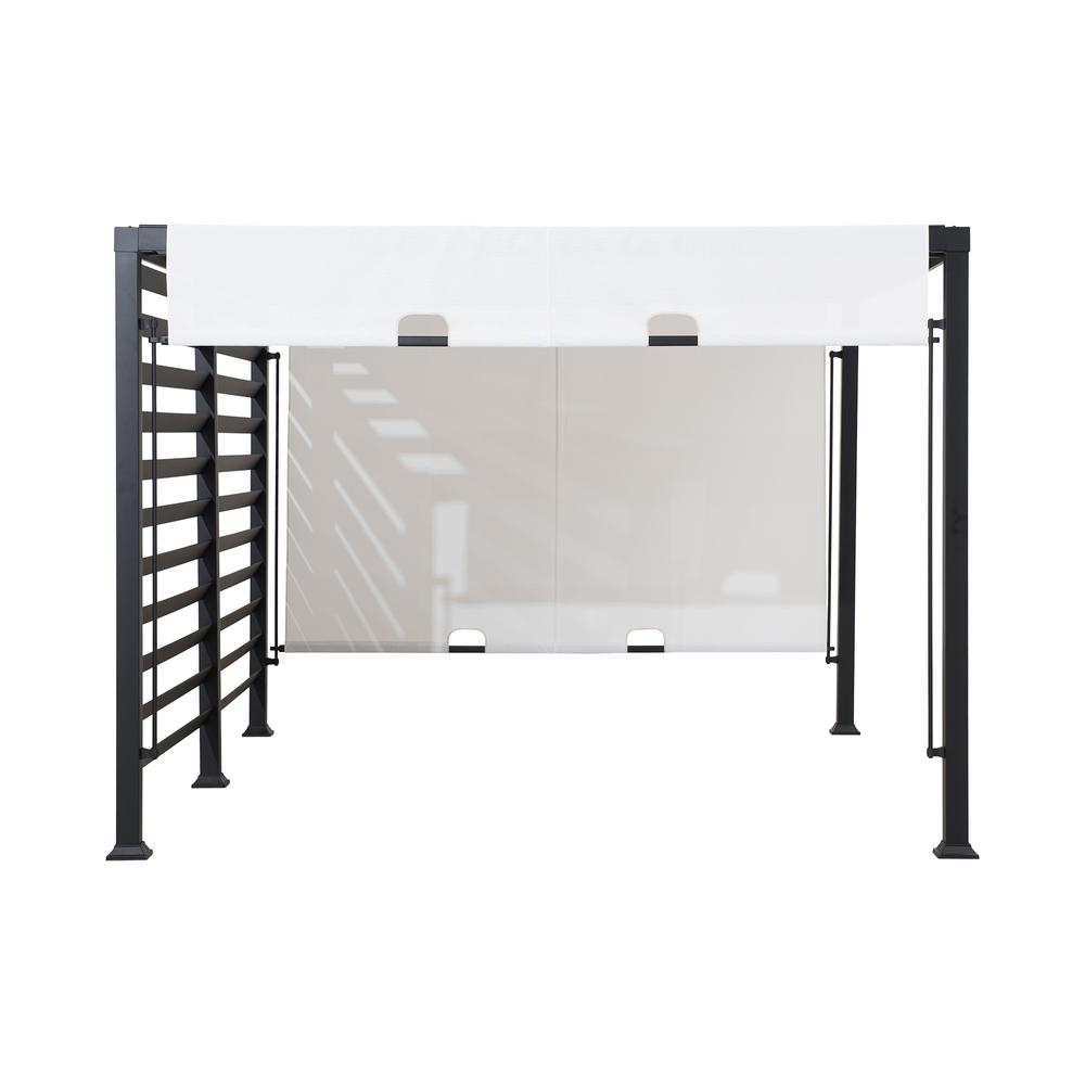 10 ft. x 12 ft. Modern Metal Pergola with White Adjustable Garden Shade. Picture 2