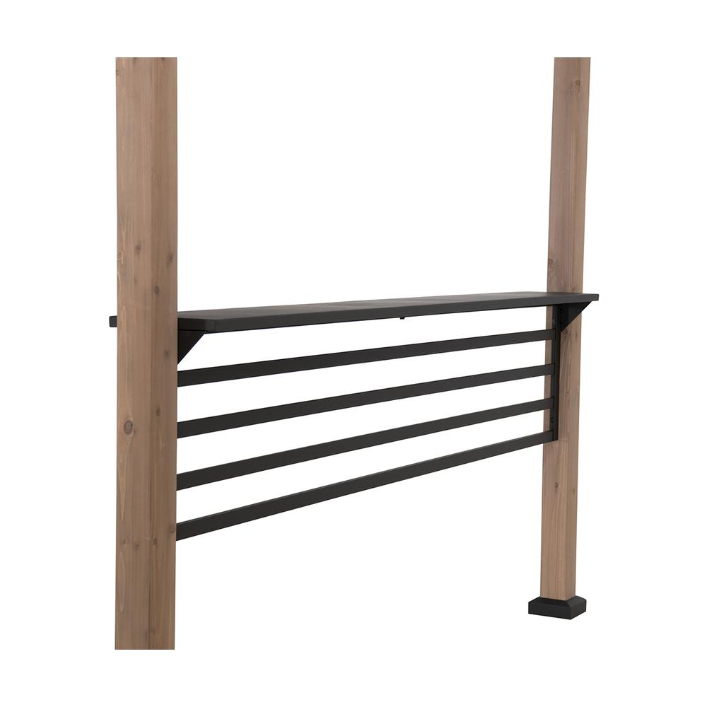 Gazebo with Decorative Fence, for Backyard BBQs and Patio Parties, Brown. Picture 6