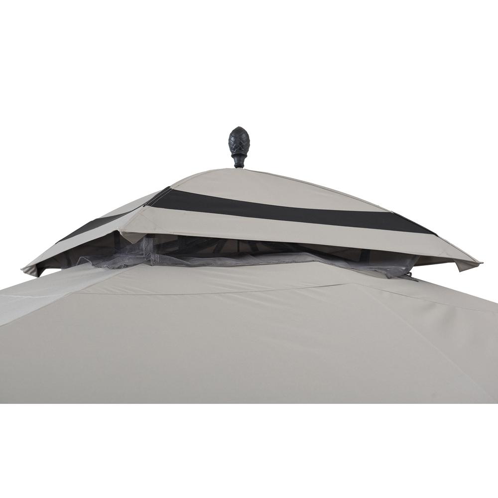 Sunjoy Outdoor Patio 11 x 13 ft Black Steel Frame 2 Tier Soft Top Gazebo. Picture 5