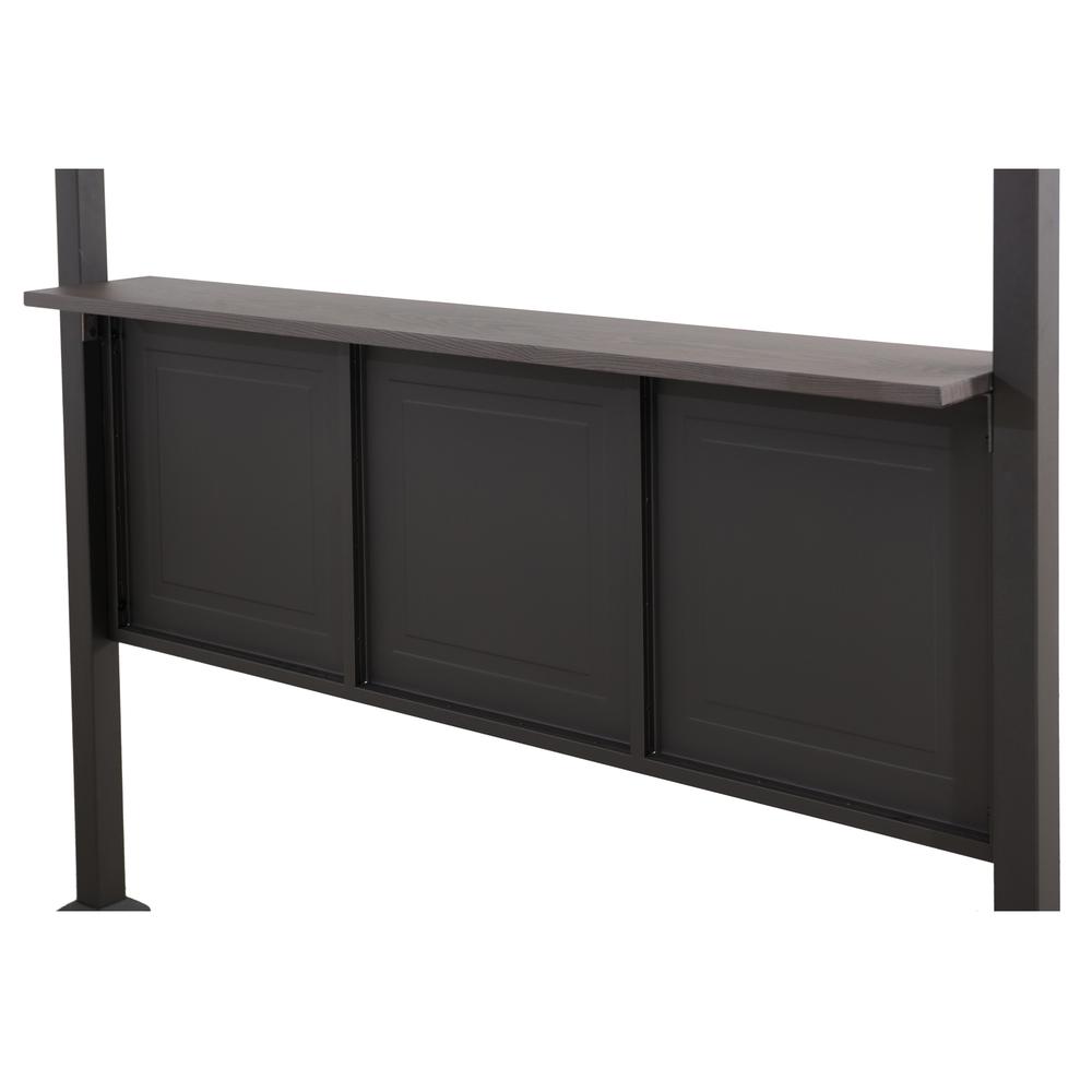 8x5 ftBrown Steel Frame 2-Tier BBQ Grill Gazebo with Ceiling Hook and Shelves. Picture 6