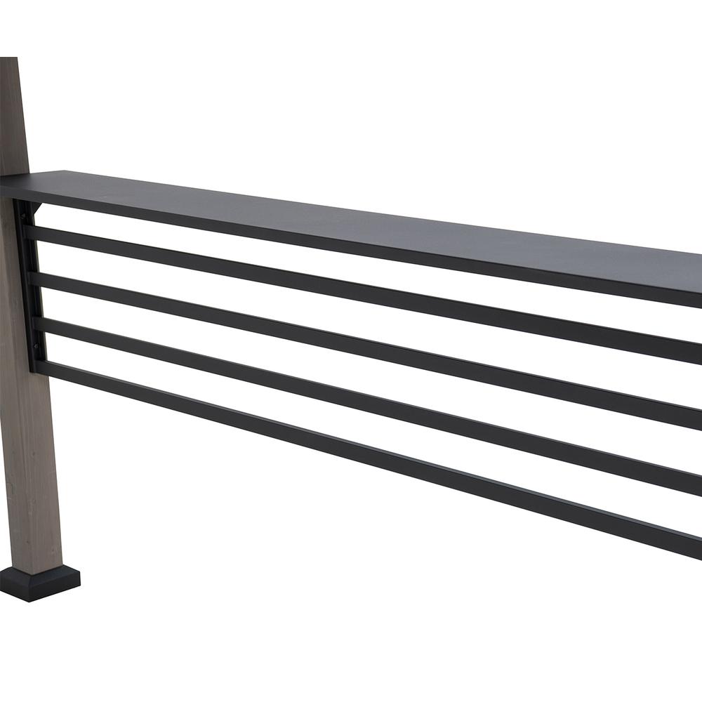Gazebo with Decorative Fence, for Backyard BBQs and Patio Parties, Black. Picture 6