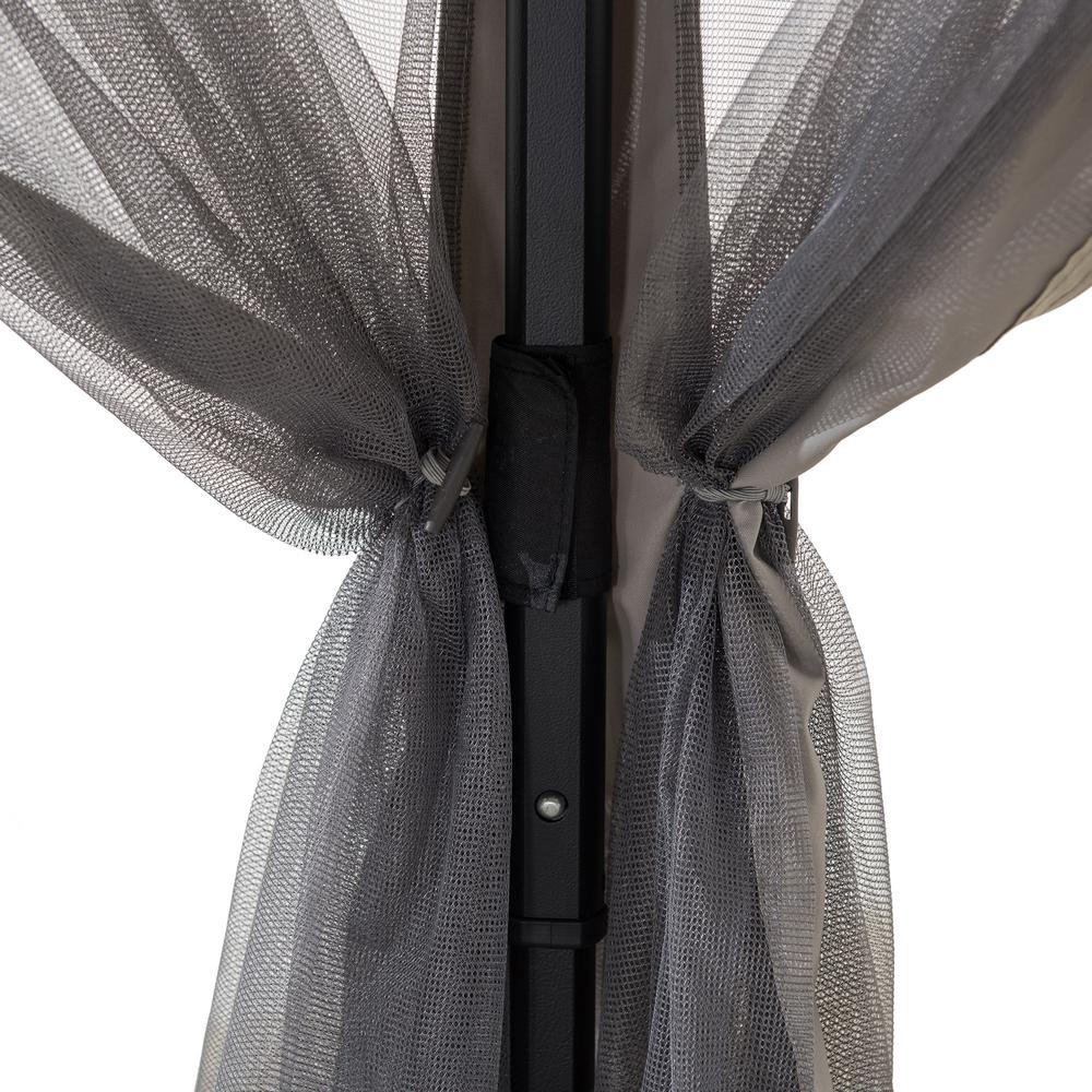 11 ft. x 11 ft. Gray and Black 2-tone Pop Up Portable Hexagon Steel Gazebo. Picture 6