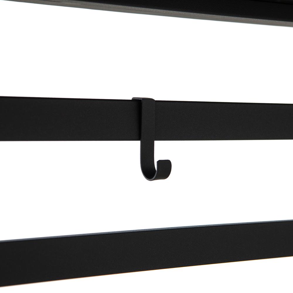 Wood Gazebo with Built-In Electrical Outlets and Decorative Fence, Black. Picture 9