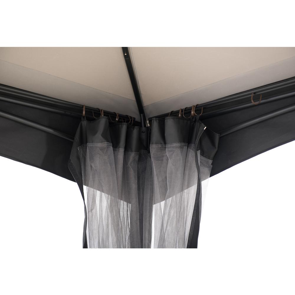 Sunjoy Outdoor Patio 11 x 13 ft Black Steel Frame 2 Tier Soft Top Gazebo. Picture 15