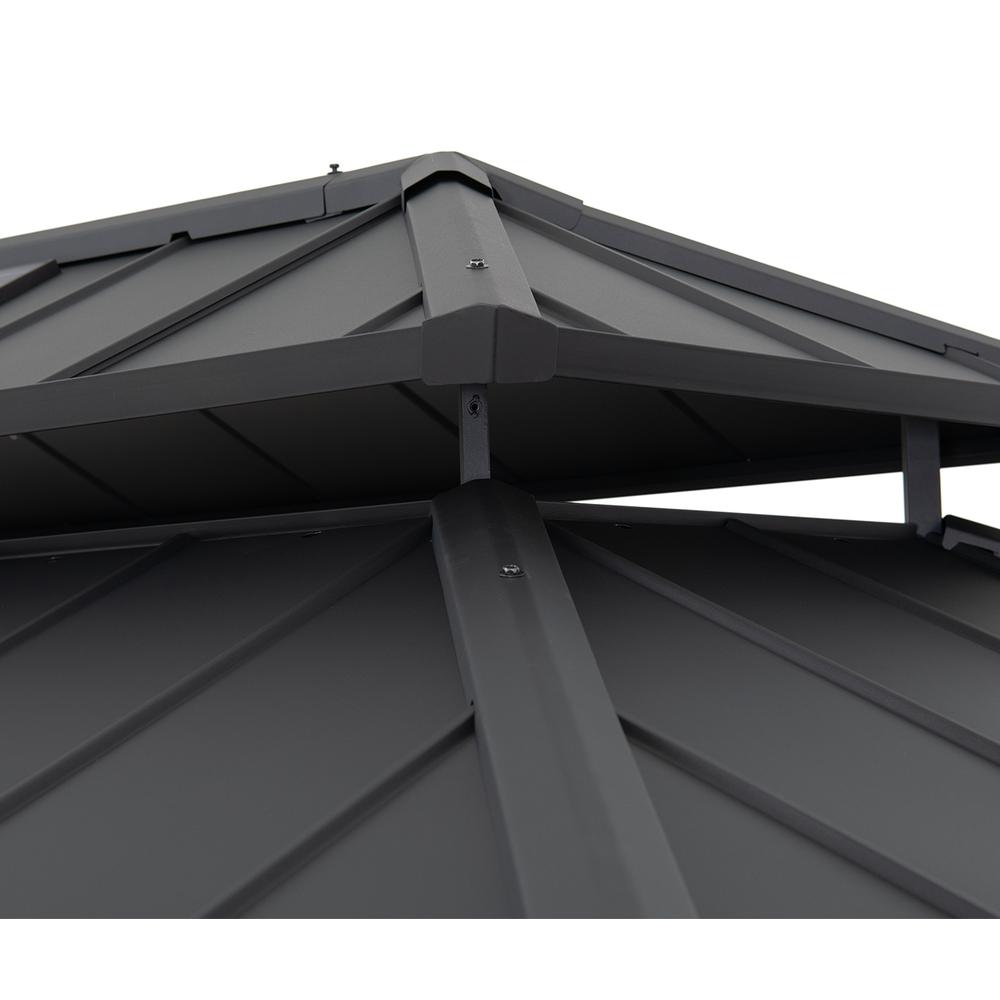 Durable Cedar Frame Wood Gazebo, for Backyard BBQs and Patio Parties, Black. Picture 7