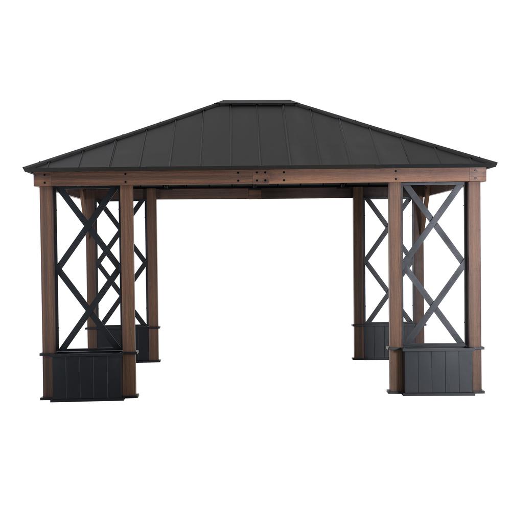 Sunjoy 13 x 15 ft Hardtop Gazebo. Picture 1