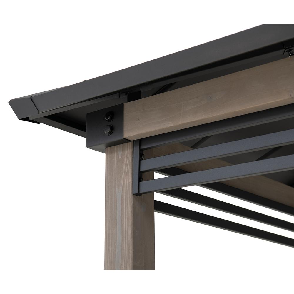 Gazebo with Decorative Fence, for Backyard BBQs and Patio Parties, Black. Picture 12