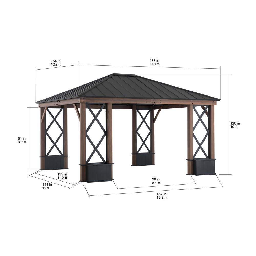 Sunjoy 13 x 15 ft Hardtop Gazebo. Picture 7