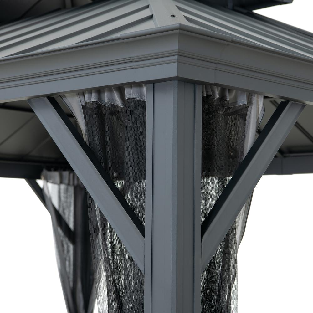 Merston 10 ft. x 12 ft. Solar Powered Hardtop Gazebo. Picture 9