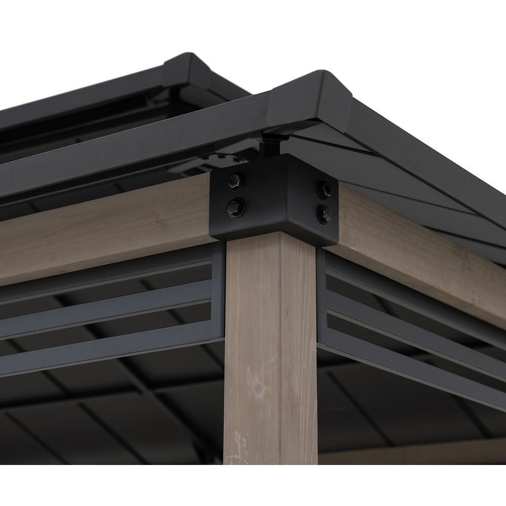 Gazebo with Decorative Fence, for Backyard BBQs and Patio Parties, Black. Picture 14