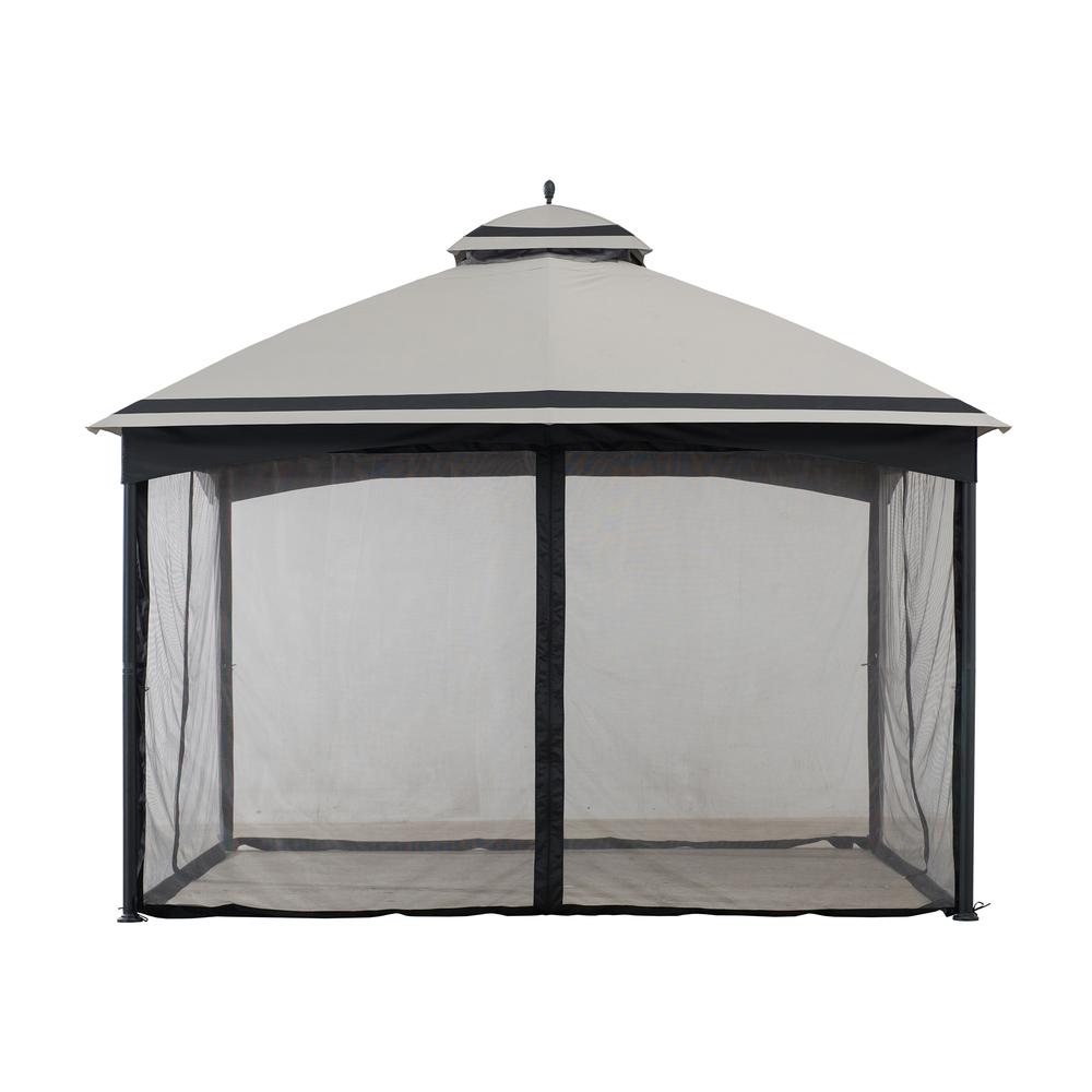 Sunjoy Outdoor Patio 11 x 13 ft Black Steel Frame 2 Tier Soft Top Gazebo. Picture 3