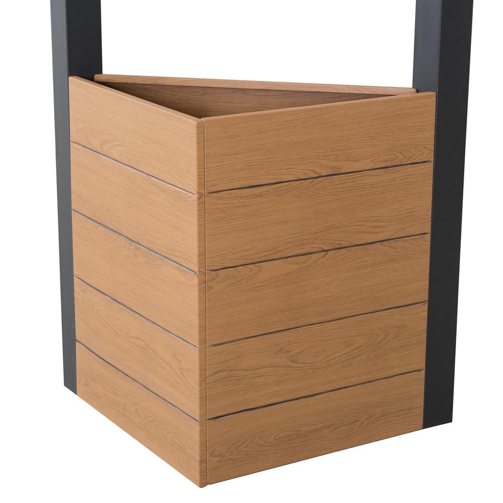 Sunjoy Marbella 10 x 12ft. Outdoor Patio Black Steel Frame Pergola with Planters. Picture 2