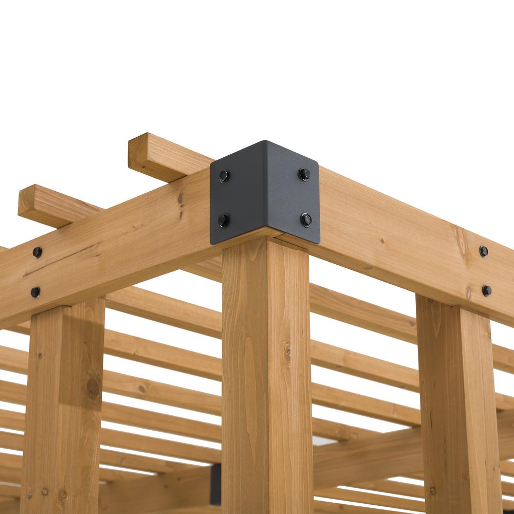 Sunjoy Sophia 10.5 x 10 ft Cedar Wood Pergola with Adjustable Hanging Planters. Picture 7