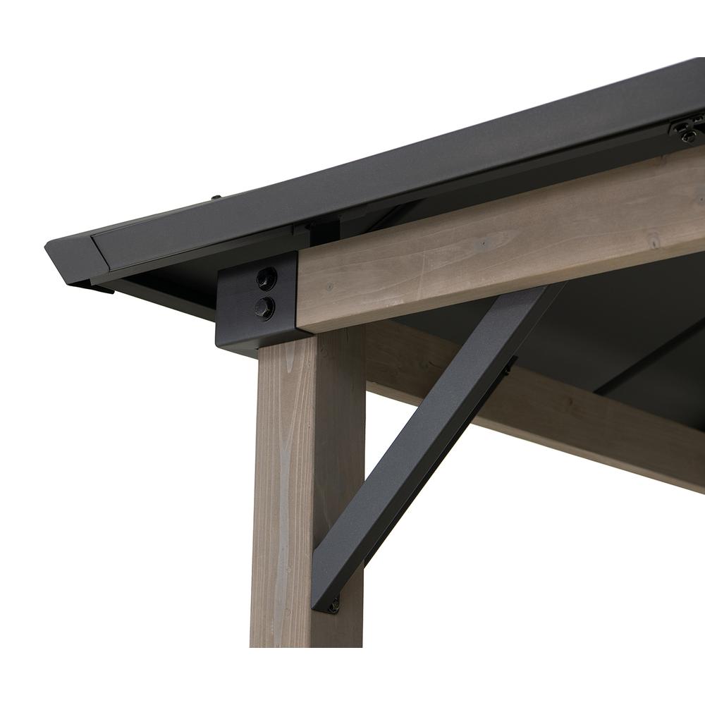 Durable Cedar Framed Wood Gazebo with Built-In Electrical Outlets, Black. Picture 8
