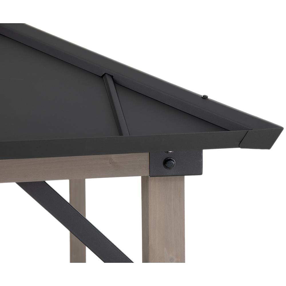 Durable Cedar Frame Wood Gazebo, for Backyard BBQs and Patio Parties, Black. Picture 11