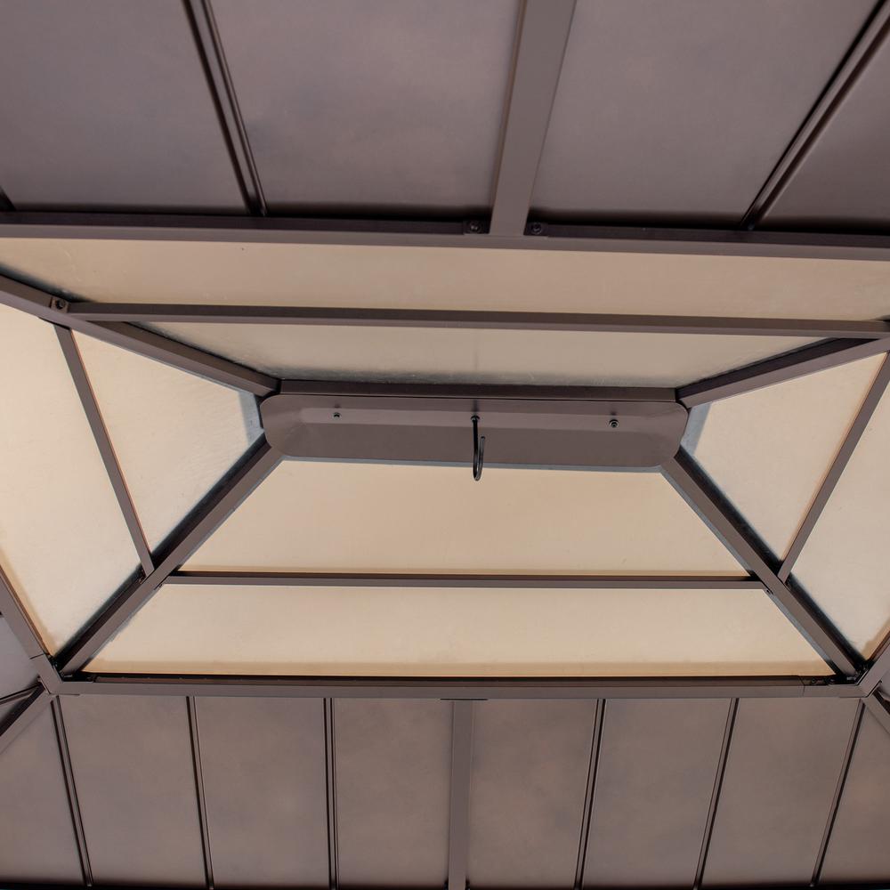 Sunjoy Patio 13 x 15ft Cedar Framed Gazebo with Brown Steel Hardtop. Picture 9