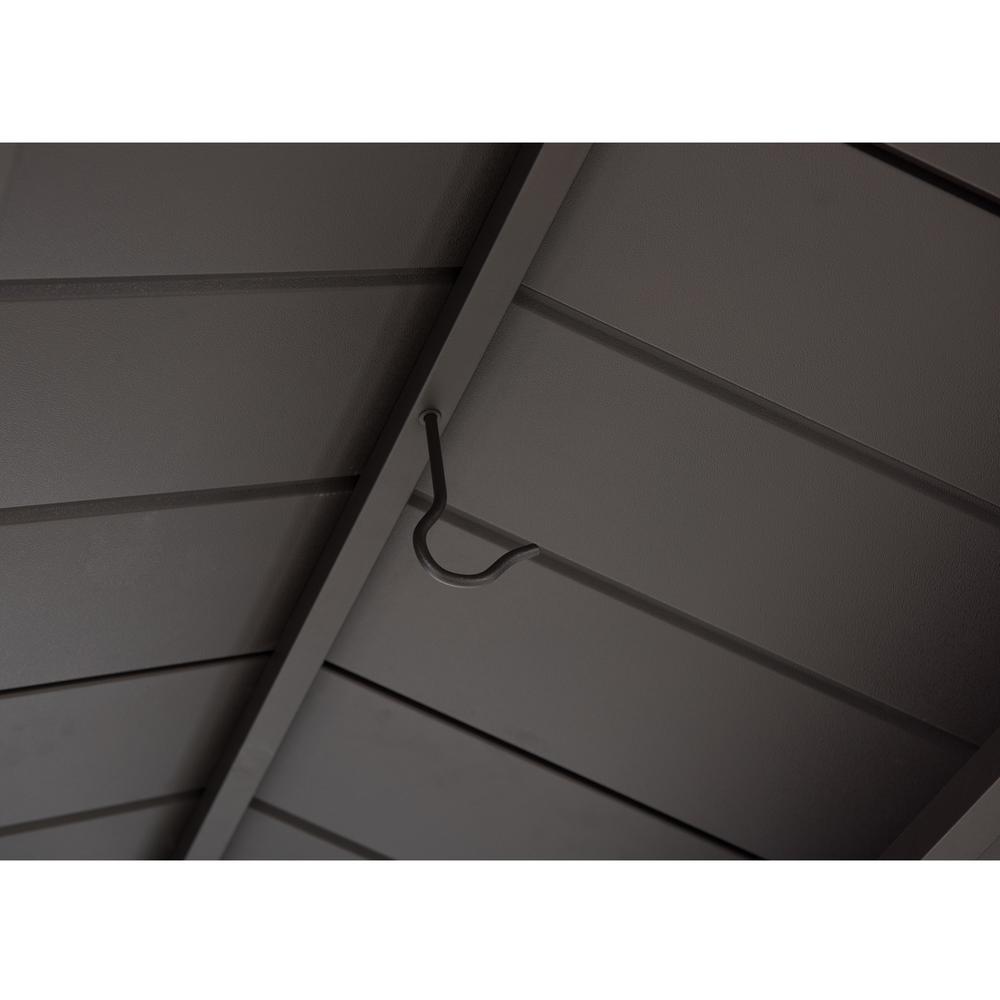 8x5 ftBrown Steel Frame 2-Tier BBQ Grill Gazebo with Ceiling Hook and Shelves. Picture 11