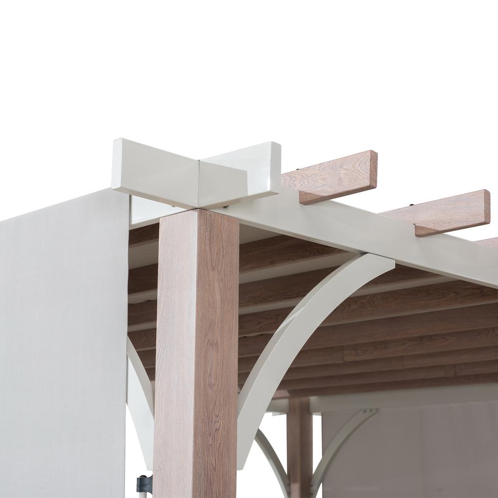 Sunjoy Delrey 12 x 14 ft. Pergola with Adjustable Canopy, Light Gray. Picture 2