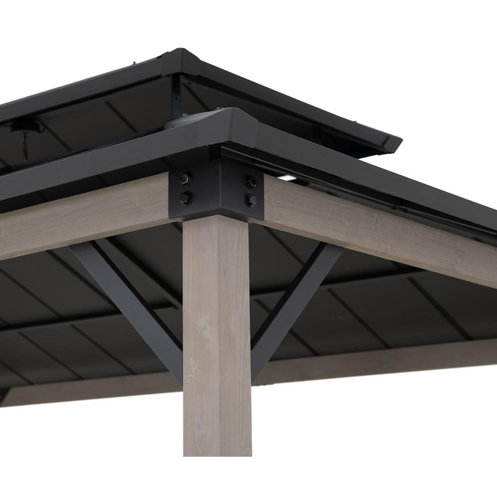 Durable Cedar Frame Wood Gazebo, for Backyard BBQs and Patio Parties, Black. Picture 12