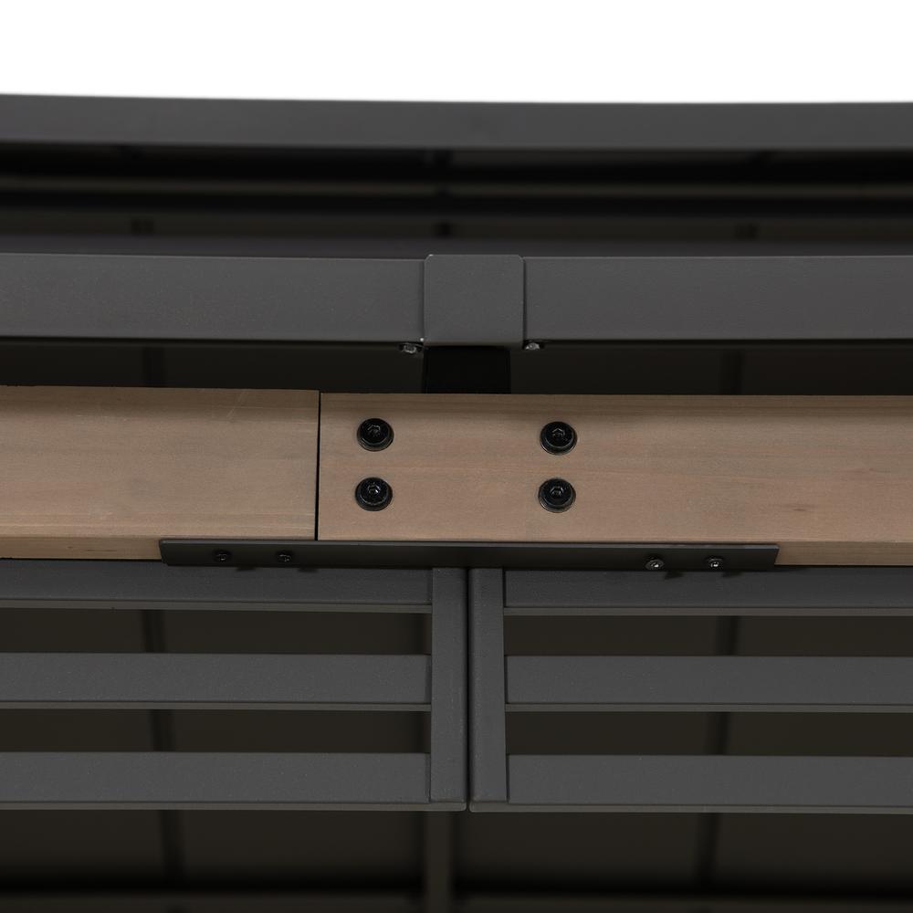 Wood Gazebo with Built-In Electrical Outlets and Decorative Fence, Brown. Picture 15